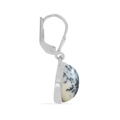 BUY 925 SILVER WITH DENDRITIC AGATE GEMSTONE EARRING